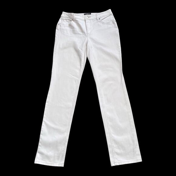 Chico's Denim - Chicos So Slimming Jeans Womens 00 US 2 White Straight Leg Mid Rise Stretch